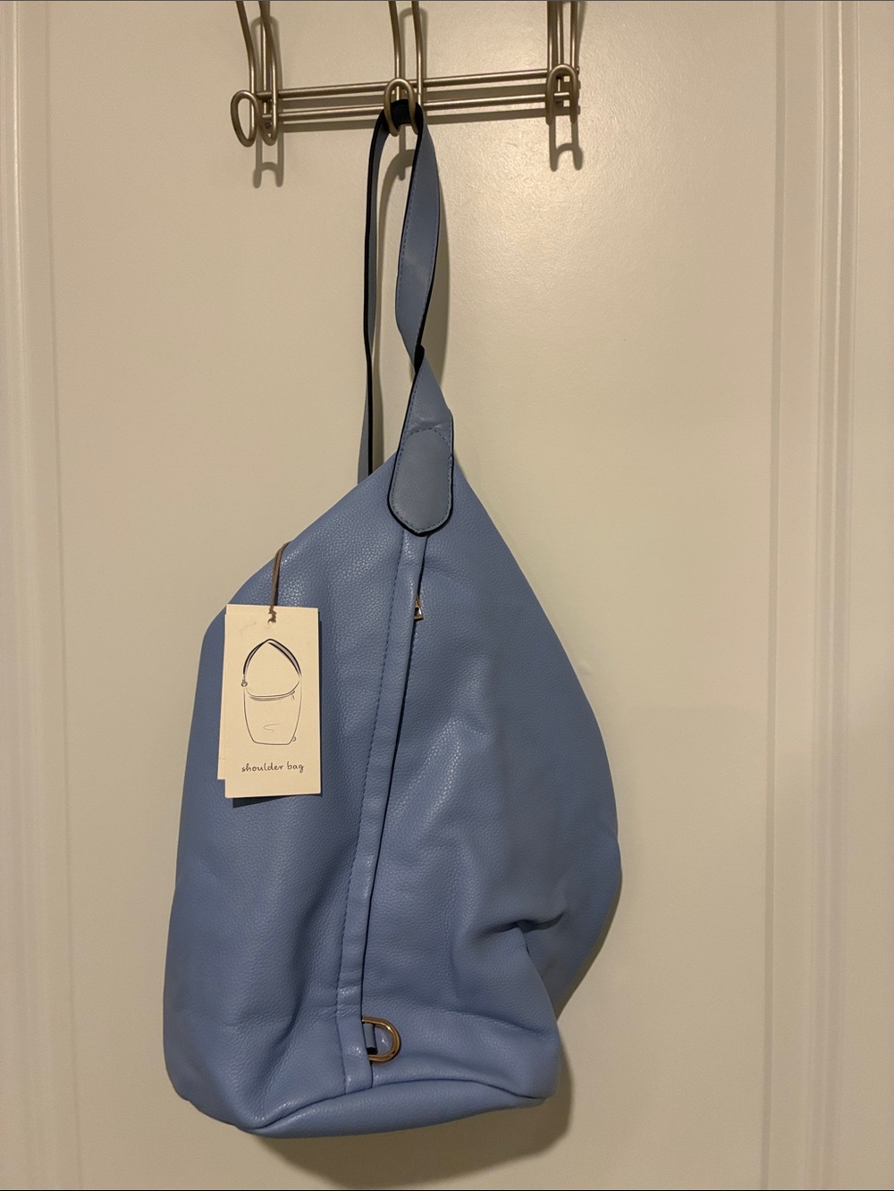 a new day Light Blue Pebbled Shoulder Hobo Bag